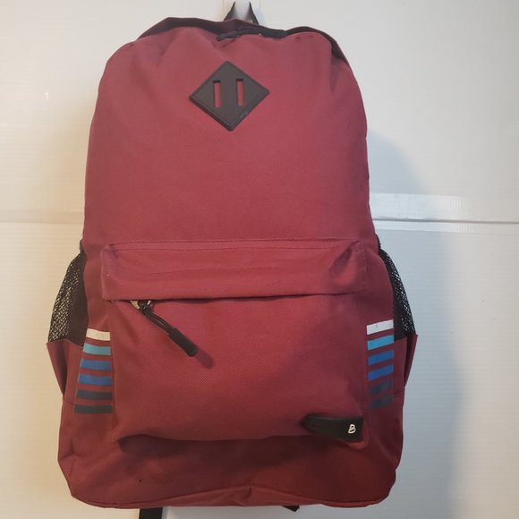 Bond Street Other - Bond Street Backpack red side stripes design white blue black pockets front hand